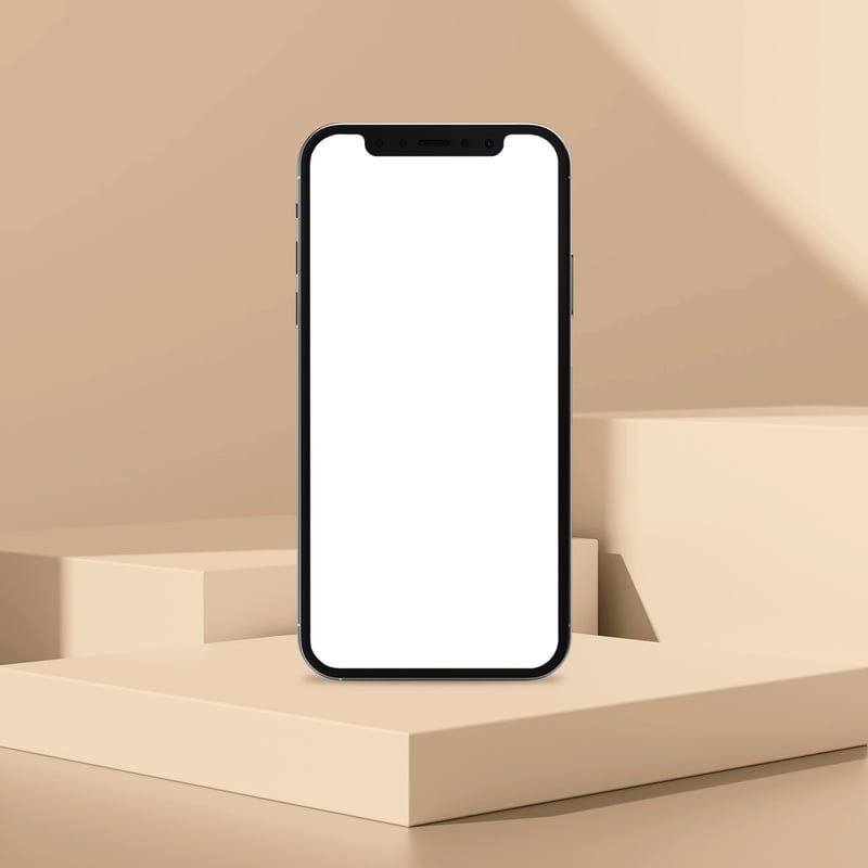 iPhone On podium Mockup